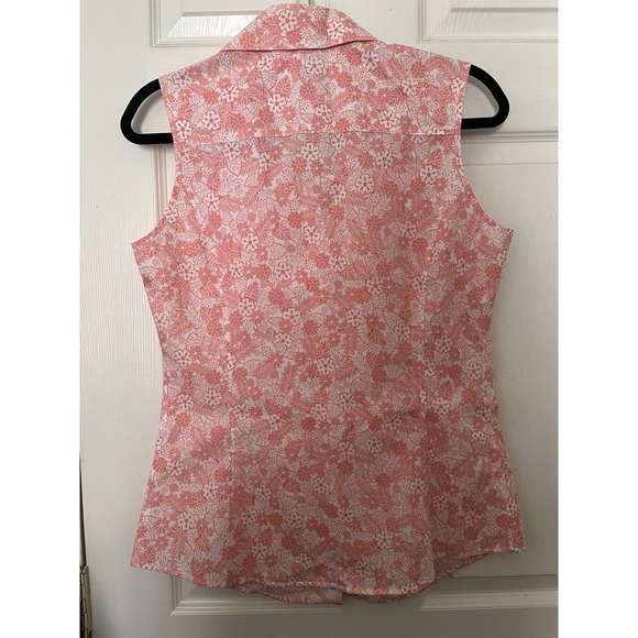 Brooks Brothers 346 Women's Sleeveless Non-Iron Cotton Pink Floral Top Size 6 - Picture 4 of 5